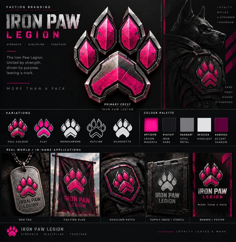Iron Paw Legion faction branding sheet