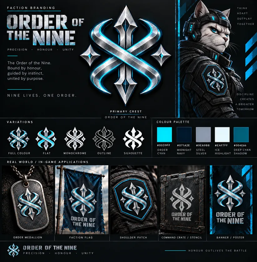Order of the Nine faction branding sheet